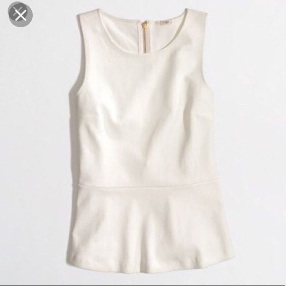 J. Crew Ponte Peplum Sleeveless Top Back Zipper